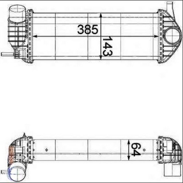 TURBO RADYATORU INTERCOOLER KNG 1.5DCI 2008 90 - 103 - 110BG 385X143X64 K9K - 806 - 804 - 808 - 