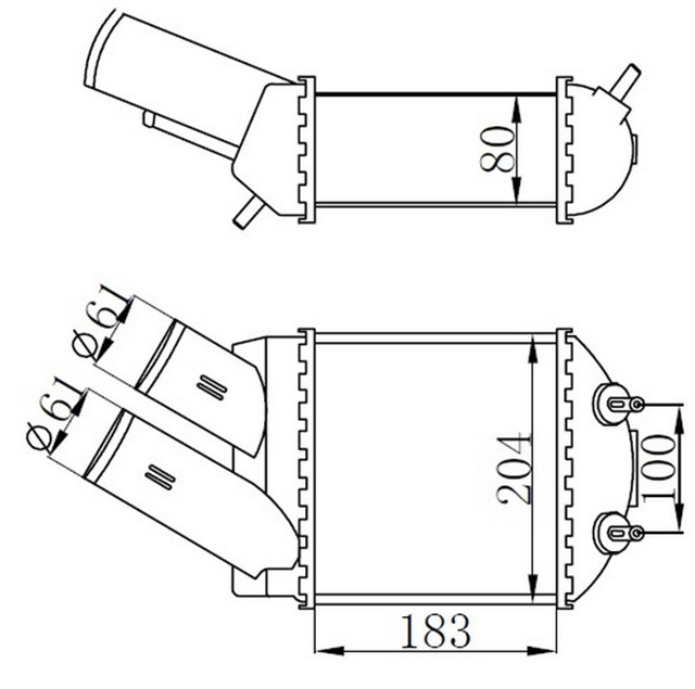 TURBO RADYATORU INTERCOOLER MGN I 1.9 DCI 95 183X189X85 MEK.
