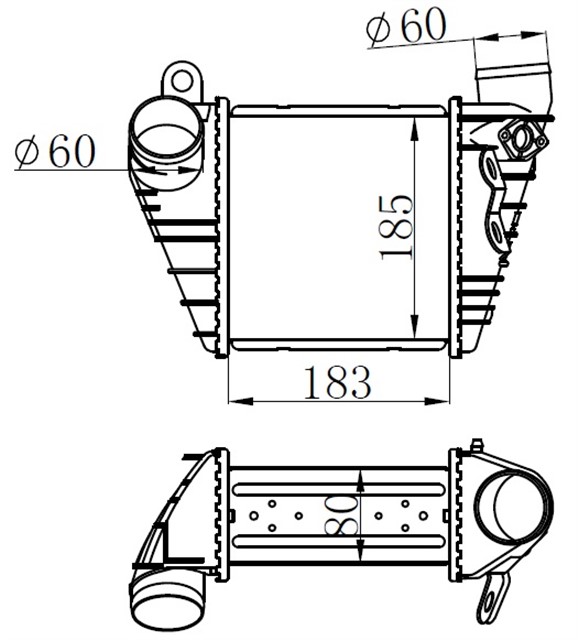 TURBO RADYATORU INTERCOOLER VW GOLF IV 97 BORA 99 183X162X85 MEK. - OTOM.