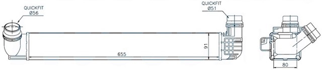 TURBO RADYATORU INTERCOOLER FLUENCE MGN III - SCENIC III 1.5DCI 09 657X91X80 110LUK AL/PL/BRZ