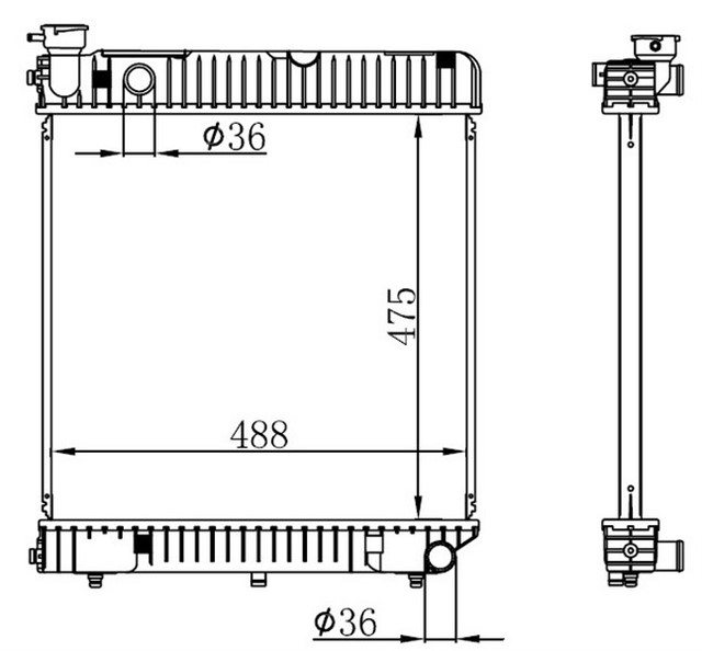 RADYATOR BRAZING MT 475X488X32 207/208/209/210/307/308/309/310 62632