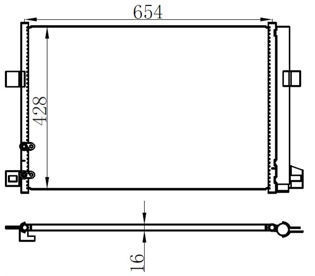KLIMA BRAZING CONDENSER A/M 677X455X16 AMAROK 2.0TDI/3.0TDI 2010 940225 - 2H0820411B - 3D00108