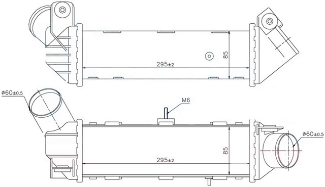 INTERCOOLER BRAZING INTERCOOLER A/M 295X85X85 CADDY II 1.9TDI 95 /POLO CLASSIC 1.9 TDI 95 96796