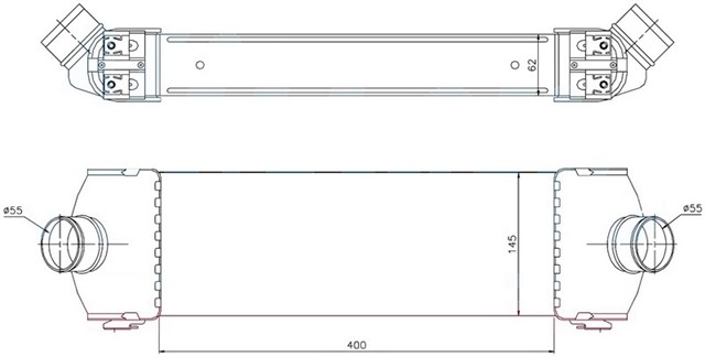 INTERCOOLER BRAZING INTERCOOLER A/M 400X145X62 TRANSIT 2.2 TDCI 06 / 2.4 TDCI 06 96641 - 1376241 - 6C119L440AB
