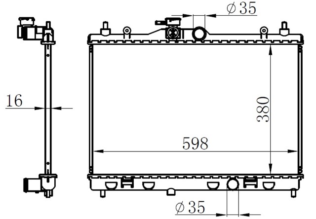 RADYATOR BRAZING MT 380X598X16 JUKE 1.6I 2010 /BLUEBIRD 2.0I 2006 68741 - 21410EW000