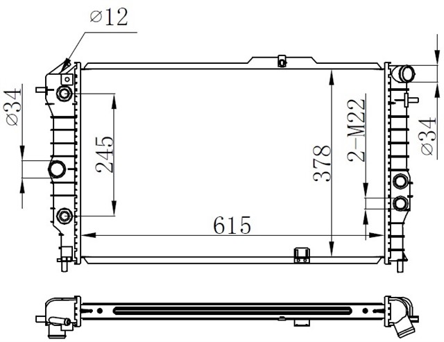 RADYATOR MECHANICAL 617X377X34 VECTRA A - 1.4/1.6I/1.8I/2.0I/1.7D 88 - 630641