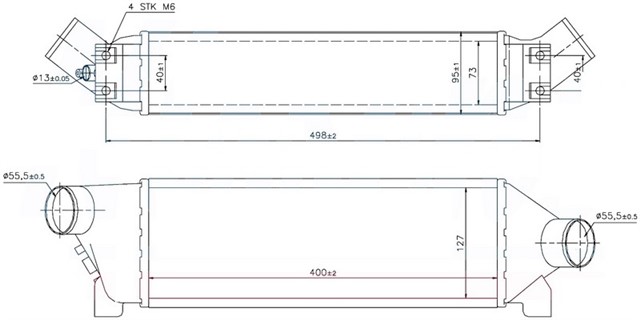 INTERCOOLER BRAZING INTERCOOLER A/M 400X217X73 TRANSIT 2.0 D 2000 96642 - 4522846 - 1671445