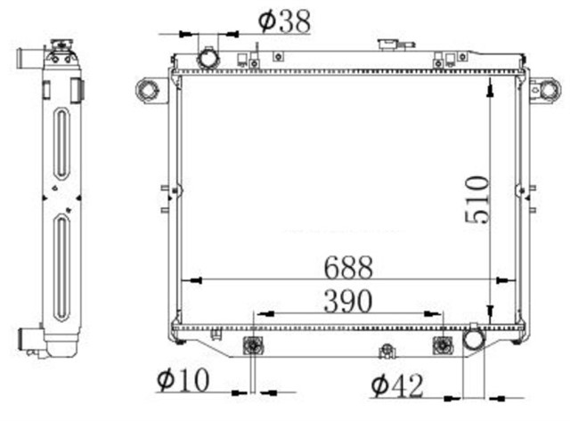 RADYATOR BRAZING AT 510X688X48 LAND CRUISER 4.7I 1998 64882 - 1640050360