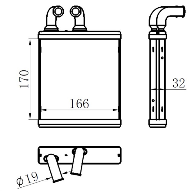 KALORIFER BRAZING HEATER A/M 170X170X32 FIESTA V1 2008 2012/1.4 - 1.5 - 1.6 TDCI/1.25 - 1.4 I 71771 - 1740613