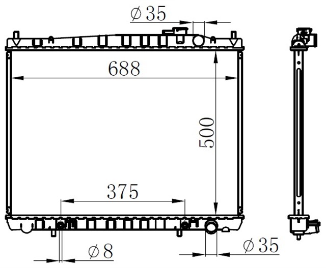 RADYATOR BRAZING AT 500X688X26 PATHFINDER 3.3I 1997 62916 - 214600W510