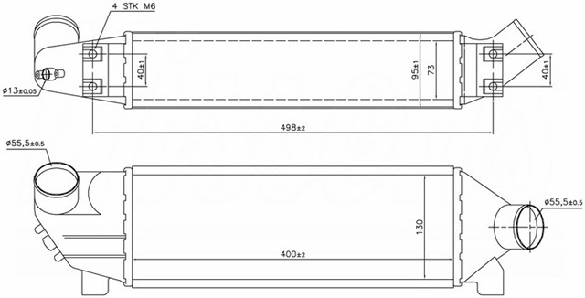 INTERCOOLER BRAZING INTERCOOLER A/M 400X130X73 TRANSIT 2.0 TDCI 2000 96733 - 4397252 - 4522847