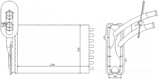 KALORIFER BRAZING HEATER A/M 234X181X26 GOLF/PASSAT/JETTA/POLO/CORDOBA/CADDY/TOLEDO/A3/IBIZA PLASTIK 73961