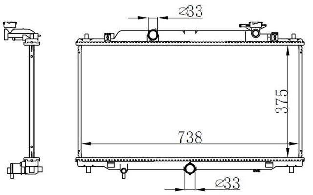 RADYATOR BRAZING MT 375X738X16 6 2.0I 2012 68539