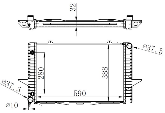 RADYATOR BRAZING AT 590X388X32 850 91 / S70 96 / V70 96 65535A - 8601354 - 8601358