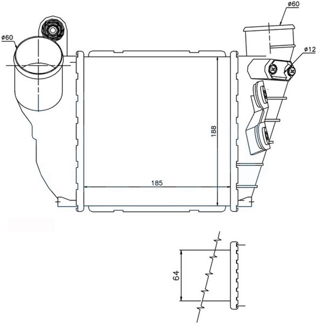 INTERCOOLER BRAZING INTERCOOLER A/M 288X292X50 TOUAREG 02 CAYENNE 10 Q7 3.0TDI 06 96488 - 7L6145803E - 955110
