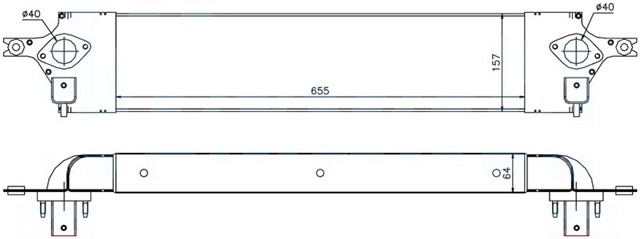 INTERCOOLER BRAZING INTERCOOLER A/M 655X157X64 X - TRAIL 2.0 DCI 2007 / KOLEOS 2.0 DCI 2008 96582 - 14461JG70B