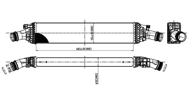 INTERCOOLER BRAZING INTERCOOLER A/M 665X142X64 A4 07 / A5 07 / A6 11 / Q5 08 / MACAN 14 96567