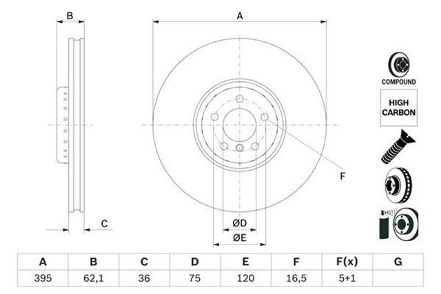 FREN DISKI X 5 3.0 SI - X 5 M - X 5 M 50 D - X 5 SDRIVE 25 D - X 5 XDRIVE 25 D - X 5 XDRIVE 30 D - X 5 XDRIVE 35