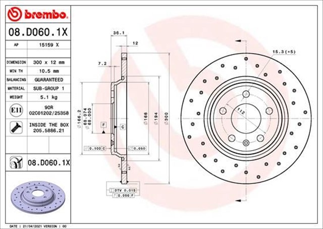 FREN DISKI ARKA [ADET] A4 - A5 - Q5 15 - 