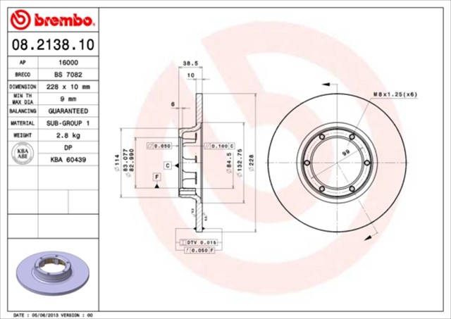 ON FREN AYNASI R12 - TOROS R5 75/85 228X10X6DL