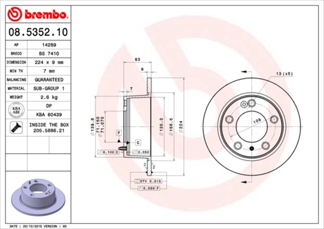 FREN DISKI ARKA STANDARD CITROEN