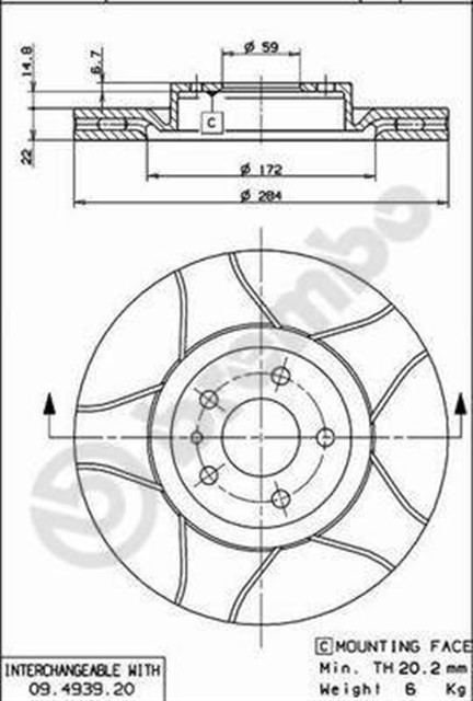 ON FREN AYNASI OPEL COMBO D 12 FIAT DOBLO 10 EGEA 16 ALFA ROMEO 147 01 156 97 05 284 X 22 5 DELIK HAVALI