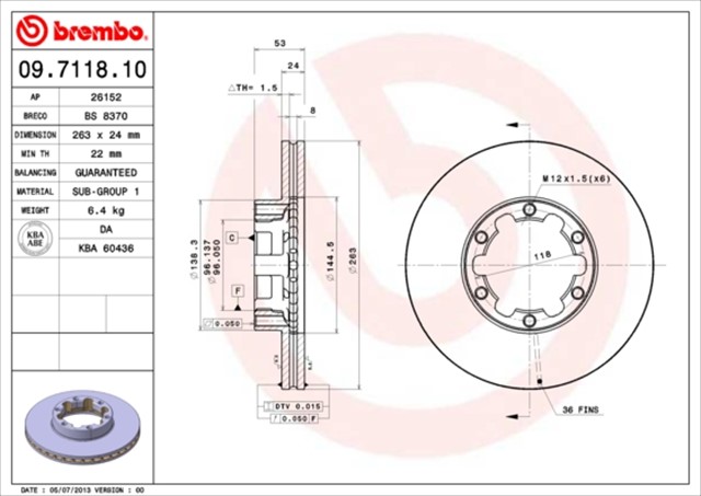 FREN DISKI NISSAN TRADE BUS 06/96 - 10/01 - NISSAN TRADE PLATFORM/CHASSIS 01/94 - 12/98 - NISSAN TRADE PLATF