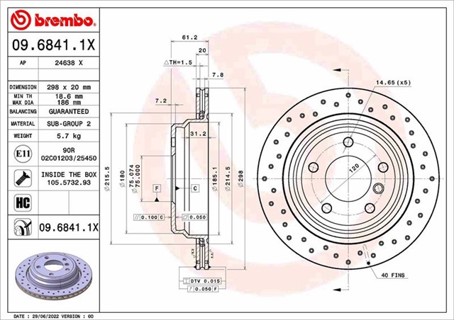 FREN DISKI ALPINA B10 E39 12/96 - 05/04 - ALPINA B10 TOURING E39 01/97 - 05/04 - BMW 5 E39 09/95 - 07/03