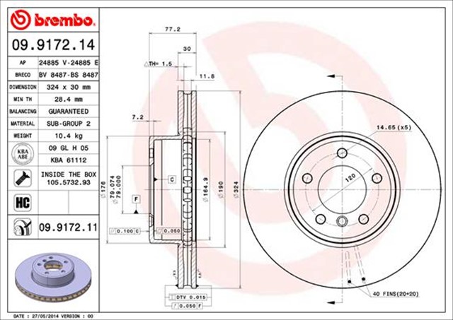 FREN DISKI BMW 5 SERI E60 ON 2002 - 2010 OTOM. KAPLAMALI