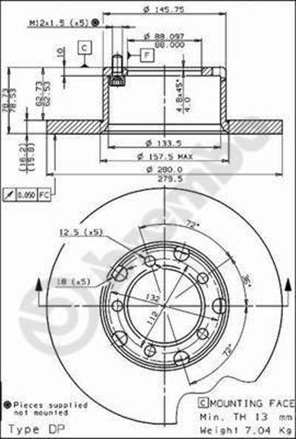 FREN DISKI ON STANDARD MERCEDES - BENZ