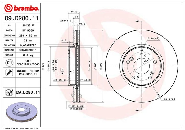 FREN DISKI HONDA DONGFENG SPIRIOR CU 11/14 - - HONDA GAC ACCORD IX CR 09/13 - - HONDA ACCORD IX