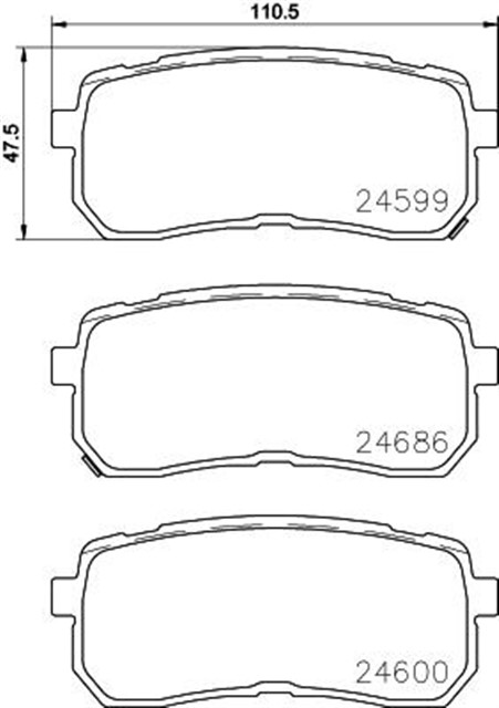 BALATA FREN ARKA - HYUNDAI STAREX - H1 08 12/IX55 11 12/KIA CARNIVAL 09 12