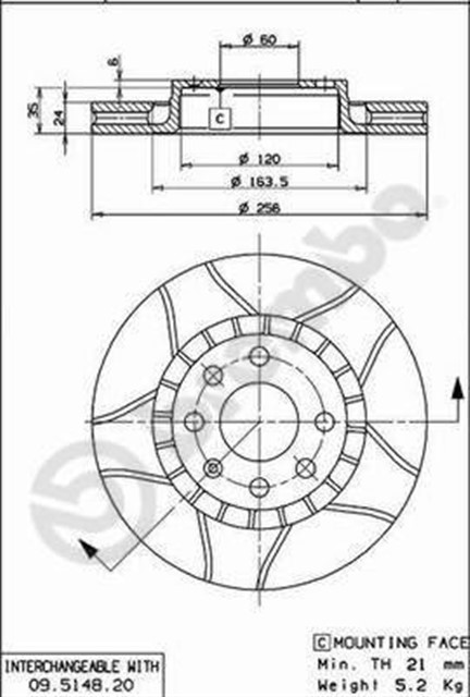 ON FREN AYNASI ASTRA F - VECTRA A - B - CALIBRA A - KADETT E - ASCONA C - LANOS 97 CIELO 256X24X4DLXHAVALI 90487402 - 93182282 - 93182304