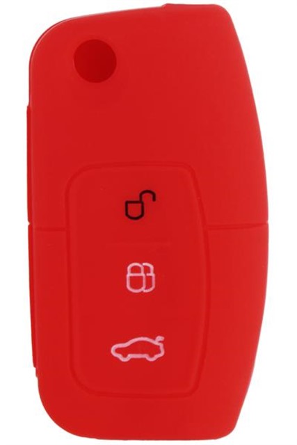 KONTAK ANAHTAR KUMANDA KORUYUCU KILIF SILIKON 3 TUS KIRMIZI FORD FOCUS 2 - FIESTA - X MAX