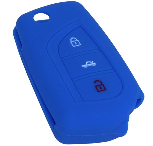 KONTAK ANAHTAR KUMANDA KORUYUCU KILIF SILIKON 3 TUS MAVI TOYOTA AURIS
