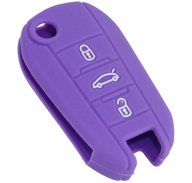 KONTAK ANAHTAR KUMANDA KORUYUCU KILIF SILIKON MOR PEUGEOT 208 - 2008 - 301 - 307 - 308 - 3008 - 408 - 5008 C - ELYSEE - C3 - C4 - C5 AIRCROSS