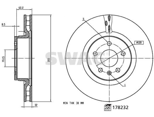 FREN DISKI DISKLI FREN TESLA FEBI 178232