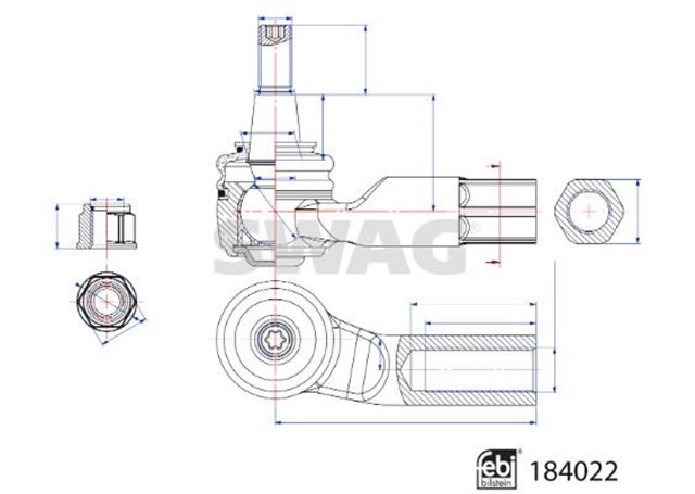 ROT BASI EMNIYET SOMUNLU AUDI FEBI 184022