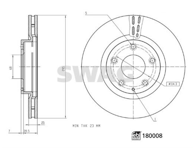 FREN DISKI DISKLI FREN MAZDA FEBI 180008