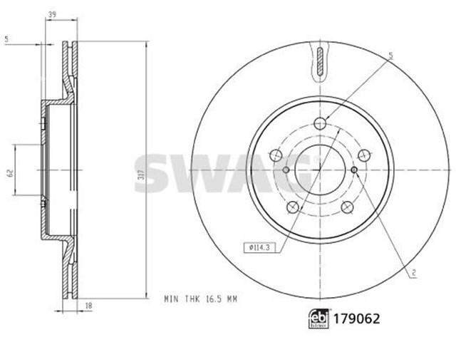 FREN DISKI DISKLI FREN LEXUS FEBI 179062