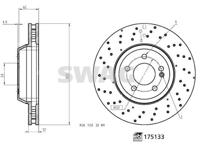 FREN DISKI DISKLI FREN MERCEDES BENZ PKW FEBI 175133