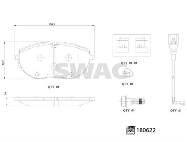 FREN BALATASI TAKIMI DISKLI FREN VW FEBI 180622