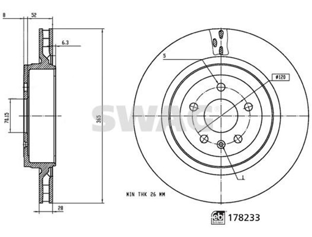 FREN DISKI DISKLI FREN TESLA FEBI 178233