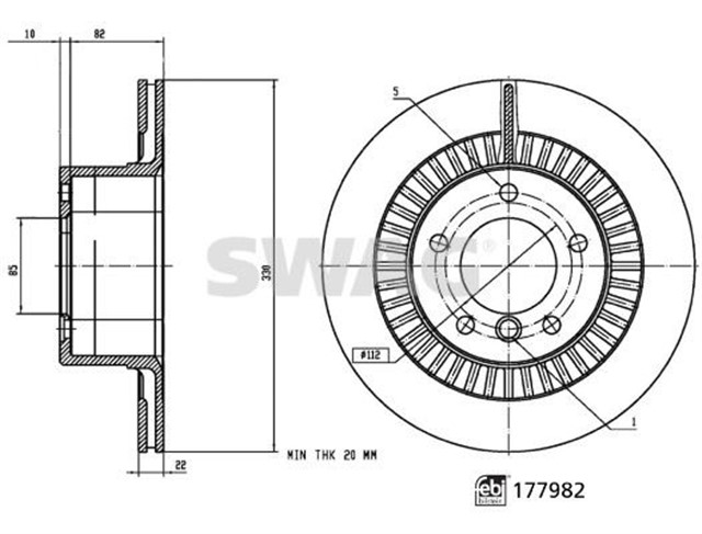 FREN DISKI DISKLI FREN MERCEDES - BENZ CAR FEBI 177982