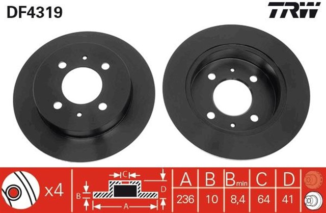 X ARKA FREN AYNASI CARISMA 1.6/1.9TD 95 - 00 ABS LI