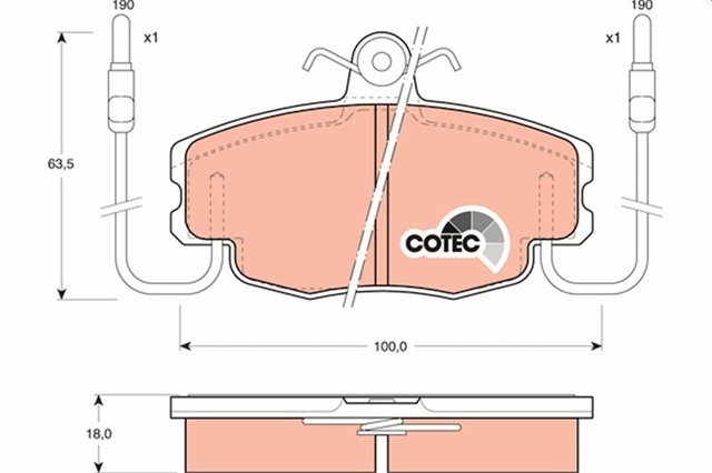 ON BALATA P205 1.9 GTI 87 - 94 309 1.6 1.9GTI 89 - 93 CLIO 1.4 1.8 91 - 98 R9 R11 R21 R5 FISLI