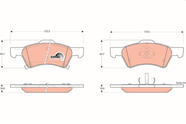 ON BALATA DODGE CARAVAN III 3.3 AWD - 3.8 T 00 - 07 VOYAGER III 2.4 - 2.5CRD 2.8CRDI 3.3 00 12.08