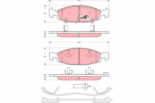 ON BALATA JEEP GRAND CHEROKEE 2.5 2.5TD 3.1 91 - 01 2.7CRDI 4.0 4.7 99 - 9.05
