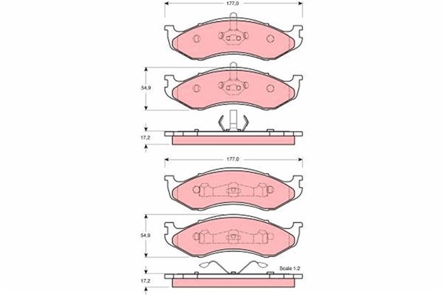 ON BALATA GRAND CHEROKEE 2.5 TD 4.0 5.2 5.9 84 - 99 WRANGLER 2.4 2.5 3.8 4.0 94 - 07