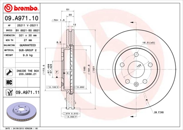 ON FREN AYNASI INSIGNIA A 08 SAAB 9 - 5 YS3G 10 17 JANT 321X30X5DLXHAVALI 13502214 - 569422